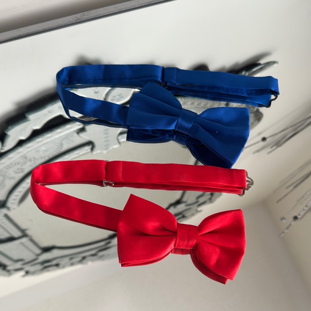 Mens Bow Tie 2 pack - Red and Blue